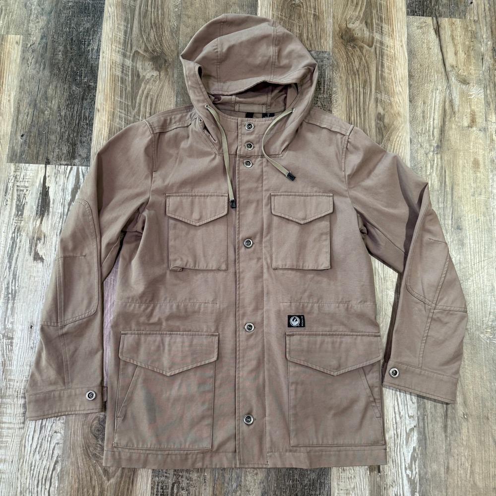Dragon Alliance Jacket L Brown Military Field Utility Hooded Canvas Coat Cargo